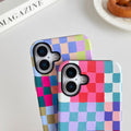 & Colorful Checkered iPhone 16 Case (6.1") - Shockproof & Stylish Protection