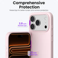 17 Pro Case 6.3", Slim Liquid Silicone 4 Layers Full Covered Soft Gel Rubber Sho