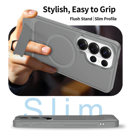 Samsung Galaxy S26 Ultra Case with Stand MagSafe Compatible — Slim Military Grade Drop Protection Magnetic Shockproof Cover, Anti-Fingerprint Phone Case for Galaxy S26 Ultra 6.9 inch, Gray