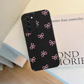 Pink Bow Phone Case for Samsung Galaxy S21 Case Cute Ribbon Bowknot Pattern Aest