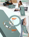 for Samsung Galaxy S26 Case Silicone, [Soft 2-Way Ring Holder Stand] [Anti-Scrat