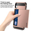 Case for iPhone XR Case Wallet Card Holder Sliding Cover Credit Card Slot ID Poc