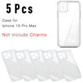 Pack Phone Junk Case for iPhone 13 14 15 16, DIY Decorative Clear Crystal Tran
