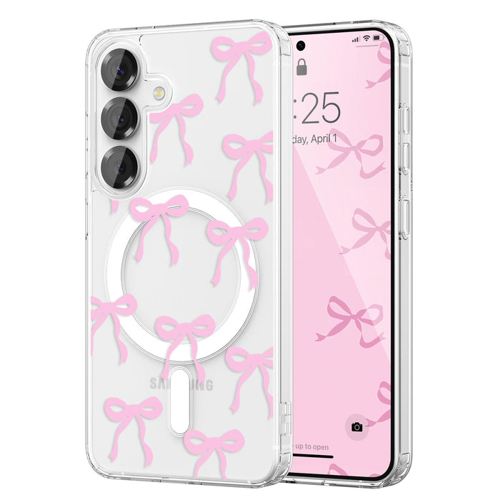 Magnetic for Samsung Galaxy S26 Case, Bow Case Compatible with MagSafe, Wireless