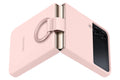 Galaxy Z Flip 4 Silicone Cover with Ring, Protective Phone Case with Finger Loop