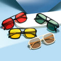 70s Square Aviator Sunglasses Women Men Vintage Rectangle Sunglasses Flat