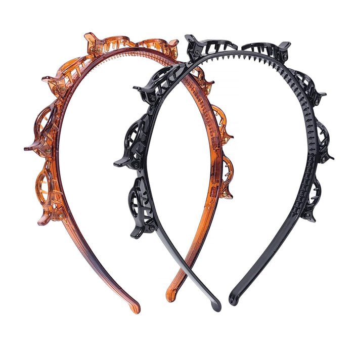 2 Pack Clip Headband for Twisty Bangs, 90s Hair Accessories for Women with 8 Min