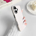 17 Case Matte Cute Vertical Stripes For Women Girls Men Boy Striped Pattern Hybr