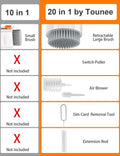 Cleaner Kit, Electronics Cleaning Kit With Retractable Big Brush, Portable, 20 I