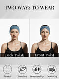 Stretchy Headbands for Women - Wide Ribbed Hair Band with Twist Knotted for Yoga