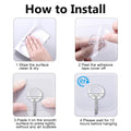 Wall Hooks 13LB Heavy Duty No Drill Transparent Waterproof Hooks for Ba