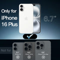 Only For Iphone 16 Plus 6.7-Inch, Non-Yellowing Shockproof Phone Bumper Cover, A