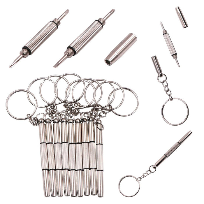 Pack Eyeglass Screwdriver Keychain Mini 3in1 Flat Phillips Hex Portable Glass