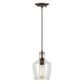 Forte  2679-01-55 9 One Light Cord-Hung Glass Mini Pendant, Brushed Nickel
