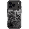Flower Case For Iphone 17 Pro, Rose Aesthetic Black Line Art Floral Pattern Prin