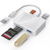 Card Reader, 5 in 1 USB-C & USB Card Adapter with SD/MicroSD/MS and Dual USB-A P
