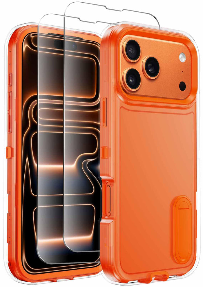 Iphone 17 Pro Case With Built-In Invisible Kickstand,[2*Screen Protector] Milita