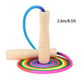 Pack Jump Rope for Kids, 8.5ft Adjustable Jump Rope with Wooden Handle and Rainb