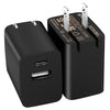 20W Wall Charger Block 2-Pack - Dual Port USB Adapter with Foldable Plug