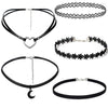 5 PCS Necklaces Choker Set Gothic Boho Moon Necklace, Moon Necklaces for Women,L