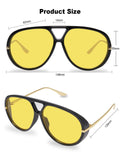 Sunglasses for Women Retro Oversized Round Shades Trendy Shield Sun Glas
