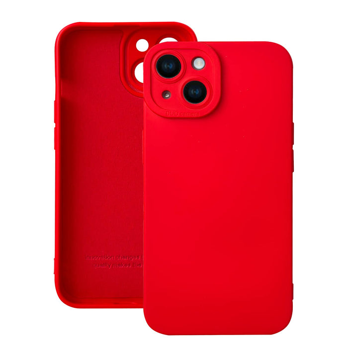 for iPhone 14 Case, Red Silicone TPU Rubber Back Cover Case Compatible for iPhon