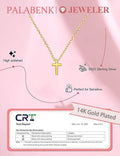 Gold Cross Necklace Gifts for Women Teen Girls, 14K Gold Silver Plated Dainty Pe