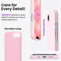 Case And For Iphone 16E Case 6.1", Liquid Silicone 3 Layers Full Covered pink