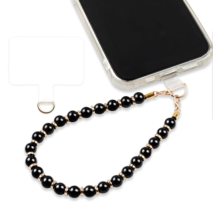 Marble Beaded Phone Wristlet Strap With Tether Tab – Hands-Free Bracelet Lanyard