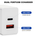 20W Usb-C Wall Charger Block, Usb-C And Usb-Adual-Port Fast Charging，For 17 16 1