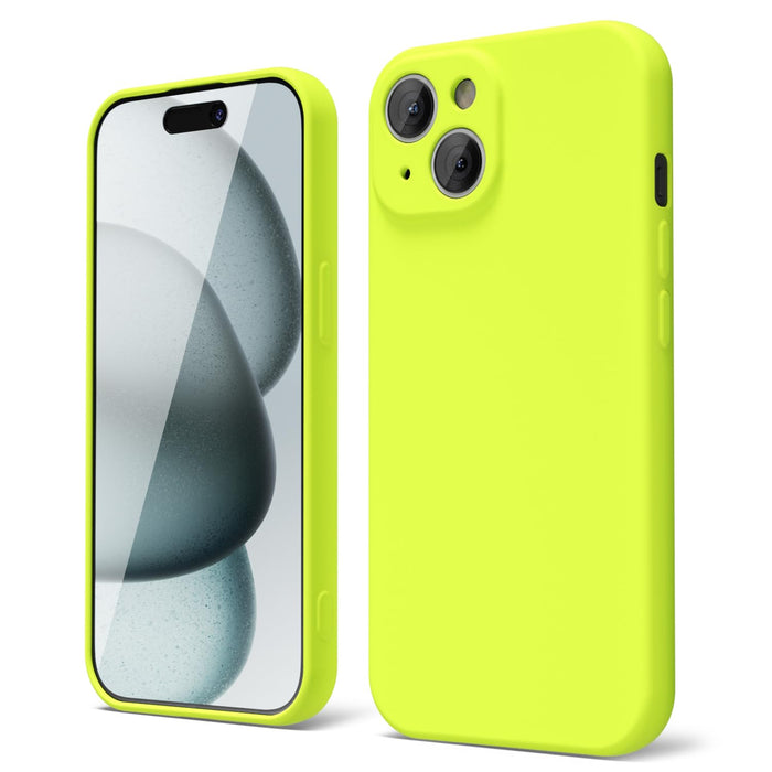 Iphone 15 Phone Case Liquid Silicone, Cute Thin Slim Soft Rubber Gel For Women M