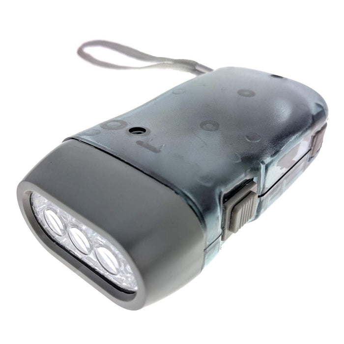 Hand Crank Flashlight — 3 LED No Battery Emergency Light, Hand Powered Torch