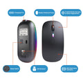 Mouse, Rechargeable, Led, Silent, Ultra-Thin Design (Bluetooth 5.2 And 2.4Ghz Us