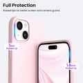 15 Plus Case 6.7", Slim Liquid Silicone 3 Layers Full Covered Soft Gel Rubber Co