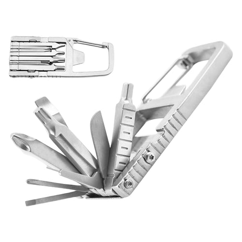 1 Mini Multi Tool, Portable Keychain Multitool Screwdriver Bit, Folding Outdo