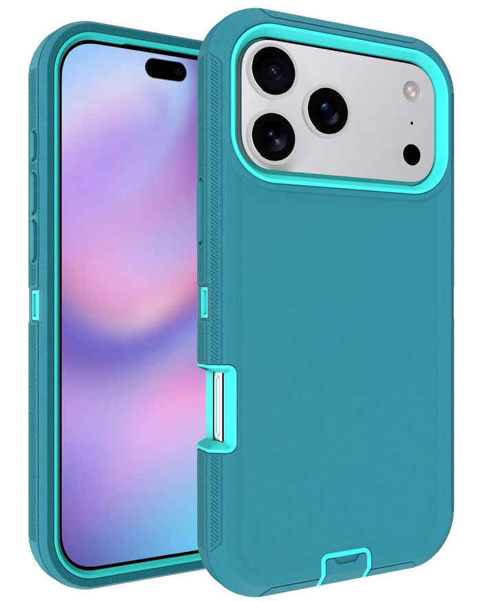 Iphone 17 Pro Case, 3-Layer 16Ft Drop Protection, With Dustproof Port Cover, Ful