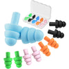 Sleeping,5 Pairs Noise Cancelling Silicone Earplugs for Sleeping Swimming Sn