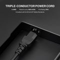 3-Prong AC Power Cord — Universal Black Power Cable for TV, Monitor, Computer, P