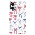 iPhone 16 Case, Cute Bow Ribbon Phone Case for Women Girl, Aesthetic Shockpr