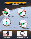 1/4 Hex Shank Drill Bit Holders Keychain for Nut & Impact Driver Drill Bits, Pus