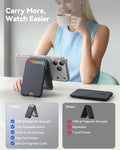 Wallet 5-Card Holder & Adjustable Stand — RFID Blocking Vegan Leather for iPhone