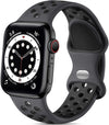 Watch Silicone Sport Band Black — Soft Breathable Strap for Series 3-11, SE & Ul