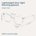 Clear Blue Light Glasses for Computer & Gaming - Anti UV Ray Lenses