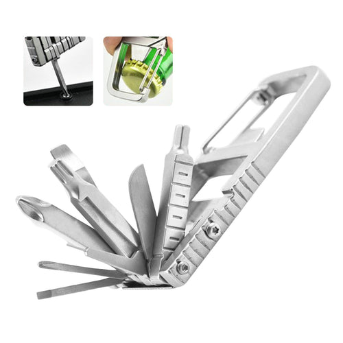 1 Mini Multi Tool, Portable Keychain Multitool Screwdriver Bit, Folding Outdo