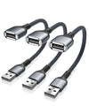 USB Data Blocker Adapter 3-Pack - Charge-Only Type-A Cable Data Blocking Defender