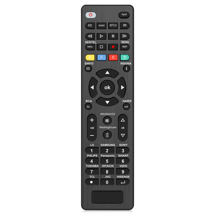 Remote Control For Samsung, Lg, Vizio, Tcl, Sony, Insignia, Sharp, Philips, Pana