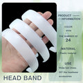 24 PCS White Plastic Headbands, 1 Inch Wide No Teeth Hair Bands for Girls & Wome