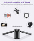 Mini Tripod with Universal Phone Holder & Cold Shoe, Lightweight Phone Stand & C