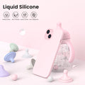 15 Case 6.1, Slim Liquid Silicone 3 Layers Full Covered Soft Gel Rubber Phone Ca