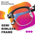 Hinge Blue Light Blocking Glasses Square with Anti Computer Glare for Gam